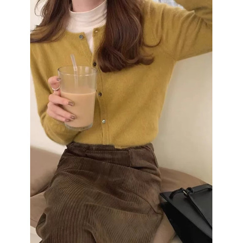 超火溫柔風短款外套打底內搭設計感小衆浣熊毛針織開衫女毛衣秋冬