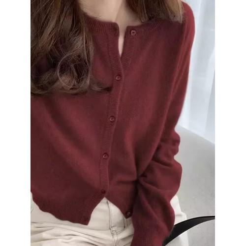 超火溫柔風短款外套打底內搭設計感小衆浣熊毛針織開衫女毛衣秋冬