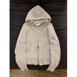 韓版灰色麻花拉鍊毛衣外套針織女春秋顯瘦慵懶風軟糯百搭開衫上衣