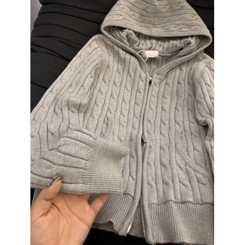 韓版灰色麻花拉鍊毛衣外套針織女春秋顯瘦慵懶風軟糯百搭開衫上衣