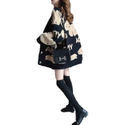 慵懶風寬松開衫女針織衫上衣外穿春秋新款2025設計感加厚毛衣外套