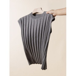 xuhuang/徐凰真絲針織衫春秋彈力小衫打底桑蠶絲寬松無袖背心夏季