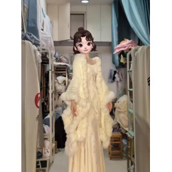 慵懶麻花針織環保毛毛球披肩外套秋冬2024新款鬭篷披肩毛衣外套女