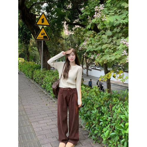 韓系圓領針織打底衫女2025春秋新款軟糯長袖內搭修身收腰顯瘦上衣