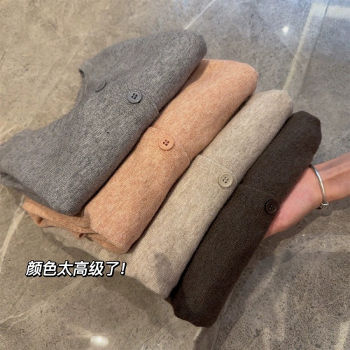 軟糯親膚薄款羊毛針織開衫女韓版V領寬松短款小外搭毛衣外套上衣