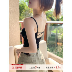 美背吊帶2025新款爆款女內搭黑色背心帶胸墊文胸一體打底上衣外穿