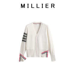 四條杠條紋男女情侶裝針織開衫春秋TB寬松百搭英倫學院風大碼外套