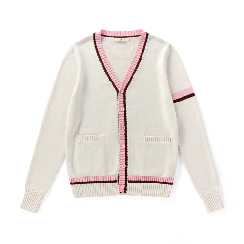 校服演出服班服長袖針織學生毛衣男女同款開衫花牋事寬松慵懶學生