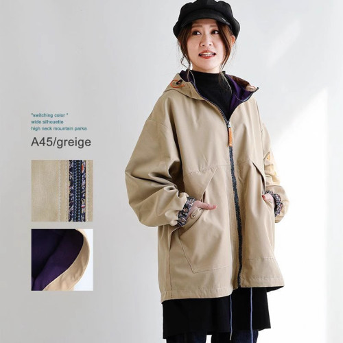 超遮肉顯瘦日本潮牌戶外工裝拼接2025春夏新寬松長袖外套女裝風衣