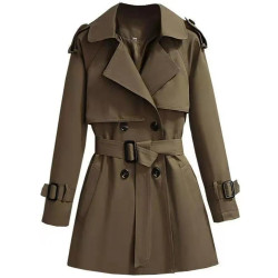 赫本風氣質西裝連衣裙女秋冬2024加厚收腰工裝外套高級感風衣大衣