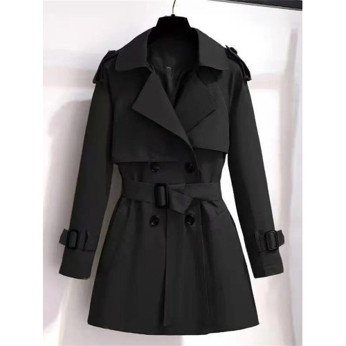 赫本風氣質西裝連衣裙女秋冬2024加厚收腰工裝外套高級感風衣大衣