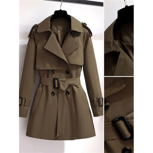 赫本風氣質西裝連衣裙女秋冬2024加厚收腰工裝外套高級感風衣大衣