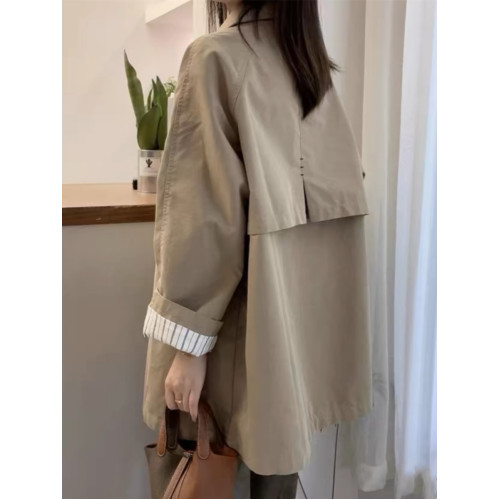 今年流行風衣外套女2025早春秋新款卡其色英倫風小個子中長款大衣