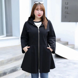 300斤特大碼韓版女裝春秋薄款寬松外套胖mm藏肉顯瘦中長款風衣女