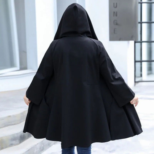 300斤特大碼韓版女裝春秋薄款寬松外套胖mm藏肉顯瘦中長款風衣女