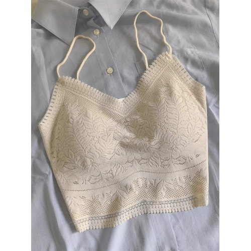 蕾絲美背背心文胸一體小吊帶女2025新款配襯衫內搭帶胸墊抹胸內衣