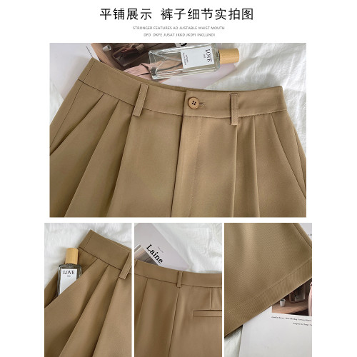 濶腿褲女高腰垂感春夏季小個子直筒拖地長褲休閒窄版高級感西裝褲 濶腿褲女高腰垂感春夏季小個子直筒拖地長褲休閒窄版高級感西裝褲