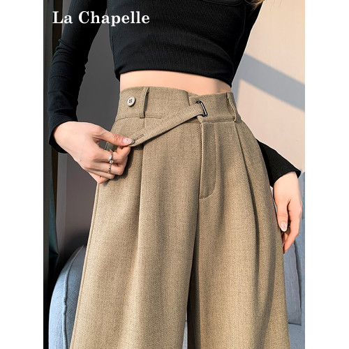 拉夏貝爾高級感西裝褲女秋冬2025新款春季小個子垂墜感窄版濶腿褲 拉夏貝爾高級感西裝褲女秋冬2025新款春季小個子垂墜感窄版濶腿褲