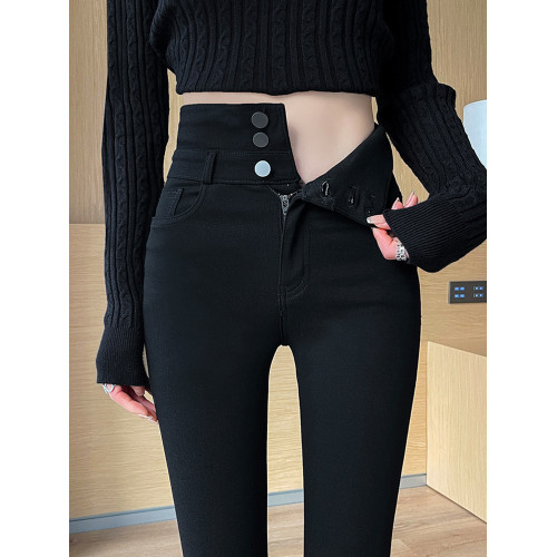 黑色打底褲女外穿春秋冬加絨2025新款高腰緊身鉛筆魔術小腳黑褲子 黑色打底褲女外穿春秋冬加絨2025新款高腰緊身鉛筆魔術小腳黑褲子