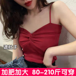 大碼吊帶背心女內搭時尚洋氣時髦外穿冰絲無袖上衣針織打底衫夏季