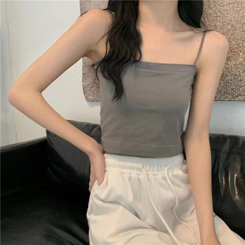 打底小背心女春季內搭2025新款帶胸墊設計感小衆外穿美背吊帶上衣