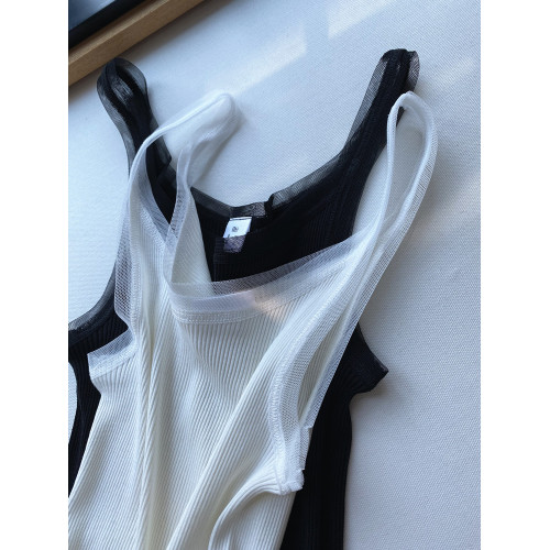 日本訂單~柔軟高彈！高級真絲 螺紋百搭修身內搭單品背心女春夏新