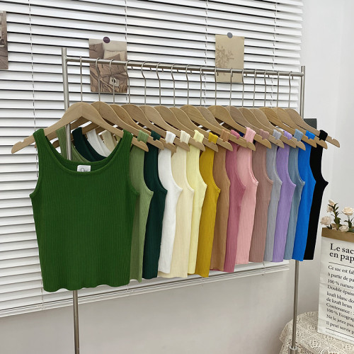 黑色吊帶背心女西裝內搭夏季打底設計感小衆外穿工字針織白色上衣