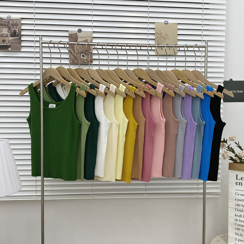 黑色吊帶背心女西裝內搭夏季打底設計感小衆外穿工字針織白色上衣