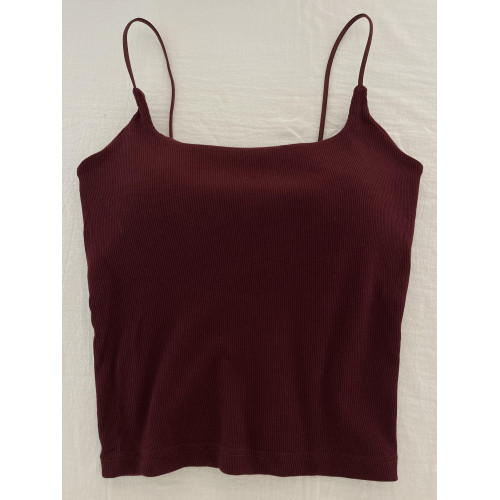 古妃秋冬磨毛細肩帶吊帶背心美背女帶胸墊內搭修身打底免文胸內衣