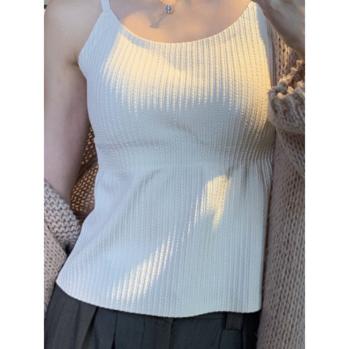 春夏顯瘦打底吊帶內搭外穿美背文胸一體防走光白色長款百搭上衣女