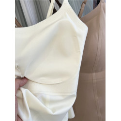 冰絲裸感無痕吊帶內衣固定一體帶胸墊防走光抹胸內搭女士顯瘦背心