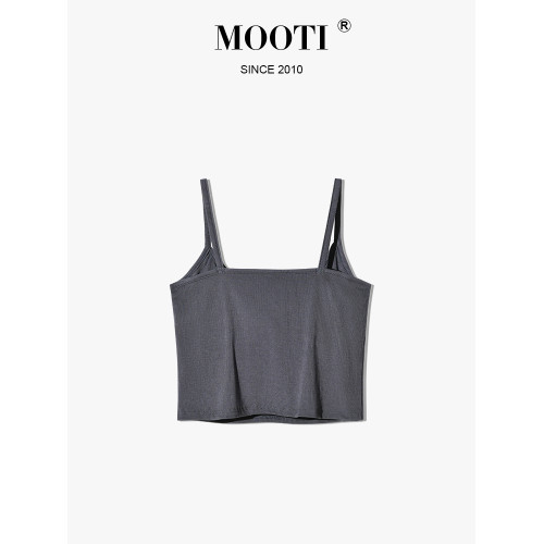 白色細小吊帶背心女內搭夏季打底美背短款外穿帶胸墊抹胸上衣