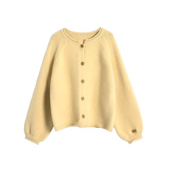 早秋小個子穿搭黃色外搭針織開衫軟糯高級慵懶風毛衣外套女秋冬款
