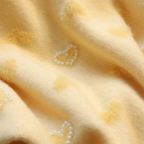 釘珠愛心毛衣女秋冬季學生寬松軟糯針織衫溫柔風減齡套頭圓領上衣