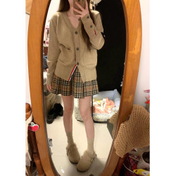 早春裝v領毛衣外套女春秋季2025新款韓系穿搭學院風針織開衫上衣