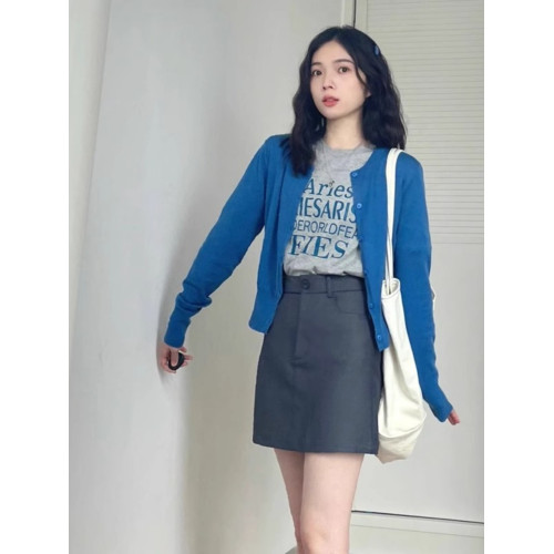 法式小香風聖誕新年紅色針織開衫毛衣女高級感打底衫外套上衣秋冬