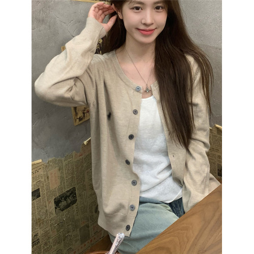 寬松針織開衫外套女春秋季薄毛衣外搭小披肩短款長袖上衣冬季打底 寬松針織開衫外套女春秋季薄毛衣外搭小披肩短款長袖上衣冬季打底