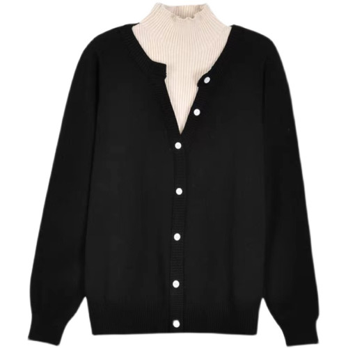 韓版假兩件打底毛衣女2025秋冬新款胖mm大碼顯瘦半高領長袖針織衫 韓版假兩件打底毛衣女2025秋冬新款胖mm大碼顯瘦半高領長袖針織衫