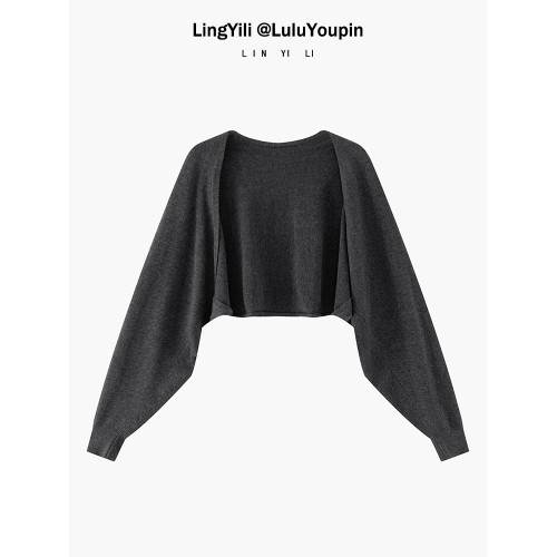 早秋針織毛衣開衫女連衣裙外搭配吊帶披肩蝙蝠袖坎肩罩衫外套上衣 早秋針織毛衣開衫女連衣裙外搭配吊帶披肩蝙蝠袖坎肩罩衫外套上衣