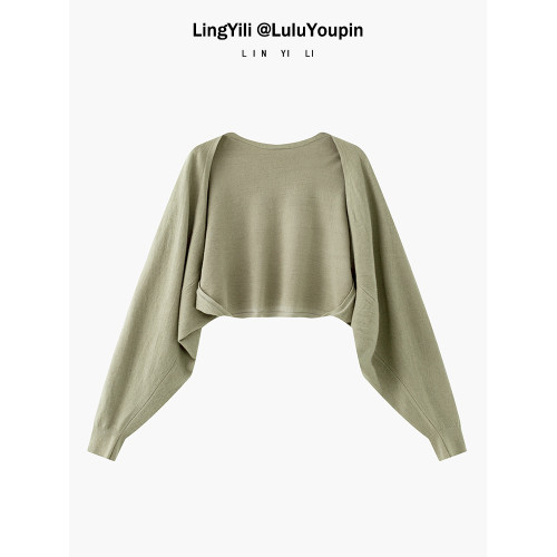 早秋針織毛衣開衫女連衣裙外搭配吊帶披肩蝙蝠袖坎肩罩衫外套上衣 早秋針織毛衣開衫女連衣裙外搭配吊帶披肩蝙蝠袖坎肩罩衫外套上衣