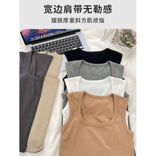 2025夏季新款短款吊帶小背心女士打底內搭外穿遮副乳工字美式上衣