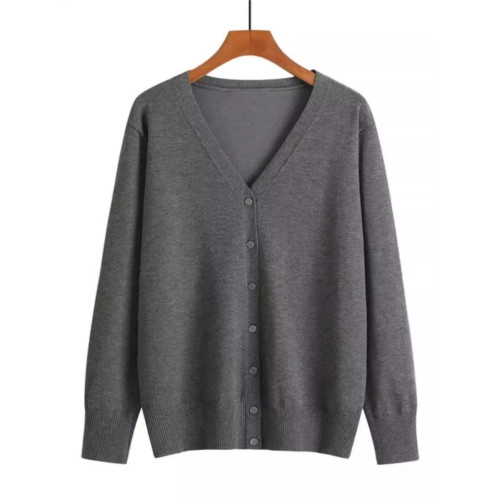 女V領羊毛針織開衫寬松大碼長袖外套新款百搭上衣秋季潮外搭毛衣