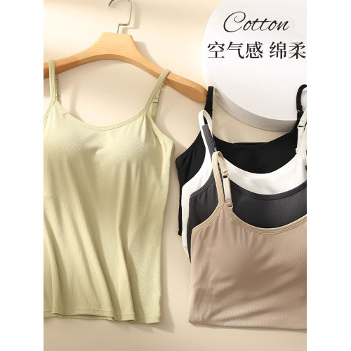 貓人吊帶背心女帶胸墊文胸一體式美背內衣2025新款打底內搭可外穿