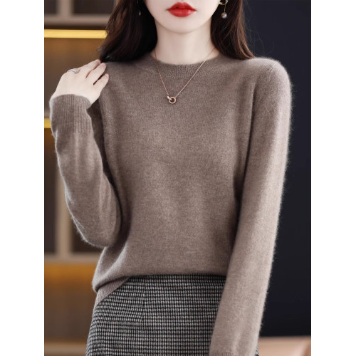 長袖打底針織衫女圓領套頭毛衣修身保暖純色短款內搭毛衫簡約百搭 長袖打底針織衫女圓領套頭毛衣修身保暖純色短款內搭毛衫簡約百搭