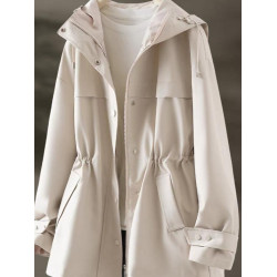 品牌春秋爆款連帽風衣2024秋季新款女收腰短款今年流行外套