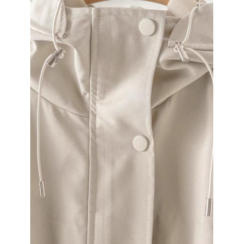 品牌春秋爆款連帽風衣2024秋季新款女收腰短款今年流行外套