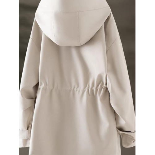 品牌春秋爆款連帽風衣2024秋季新款女收腰短款今年流行外套