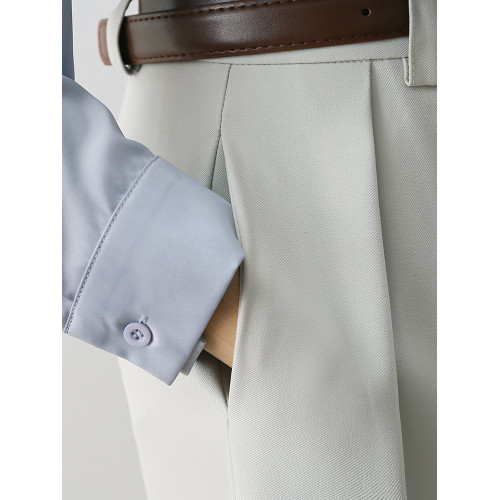 高腰遮胯窄版顯瘦濶腿褲女2025春夏新款高級感職業通勤休閒拖地褲