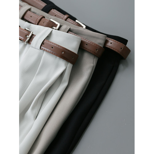 高腰遮胯窄版顯瘦濶腿褲女2025春夏新款高級感職業通勤休閒拖地褲