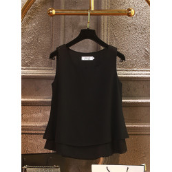 2025夏季新款韓版大碼遮肚子雪紡衫上衣寬松外穿打底無袖背心女夏